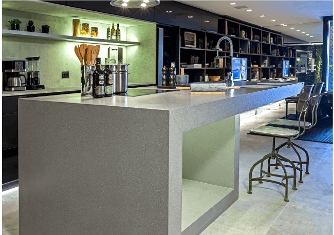 Graue küchen mit silestone